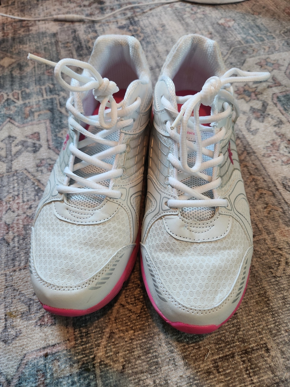 Athletech White and Pink Women's Athletic Shoes